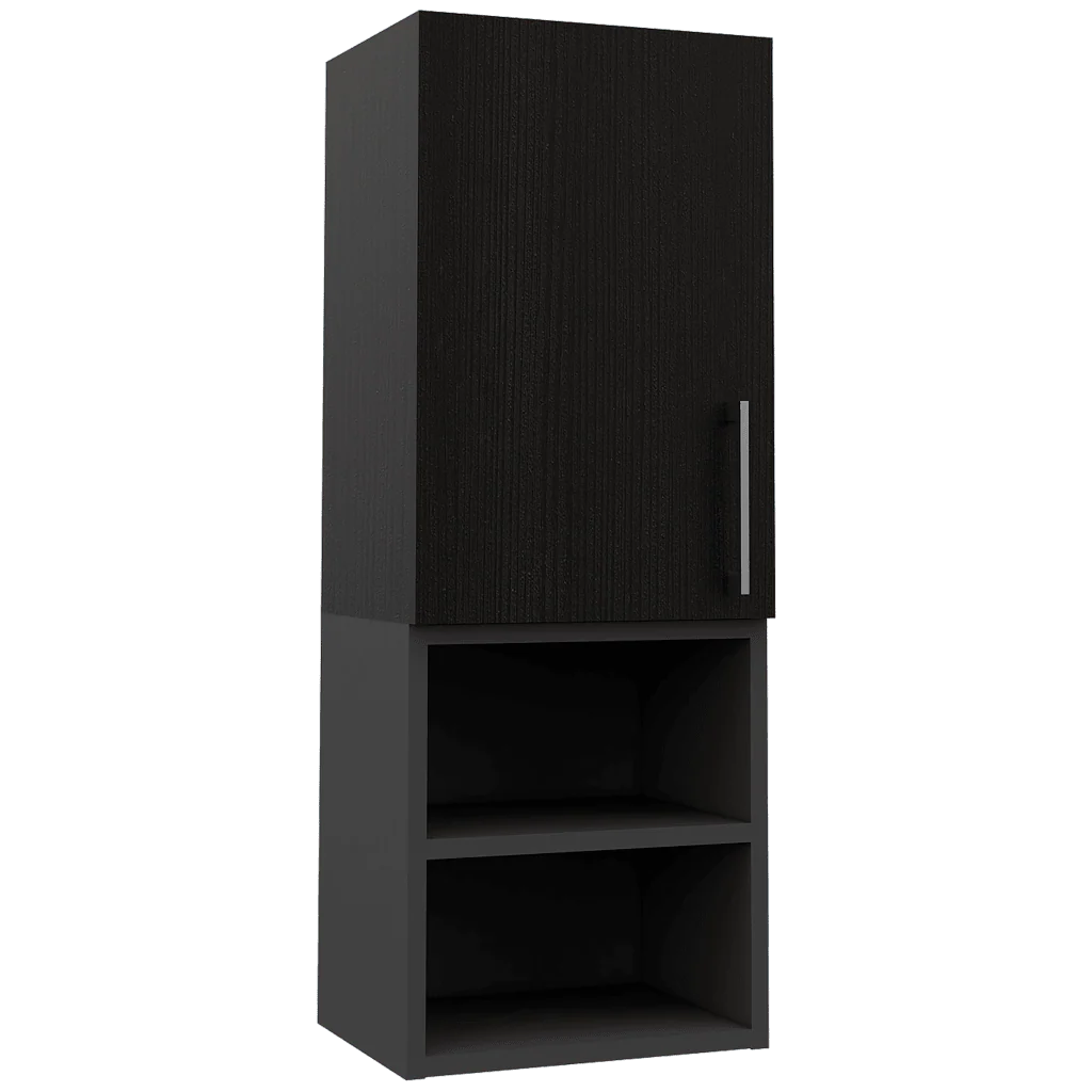GABINETE DE BAÑO OPORTO, WENGUE Y PLATA OSCURO, CON ESPACIO PARA GUARDAR OBJETOS DE ASEO PERSONAL X2 - Image 4