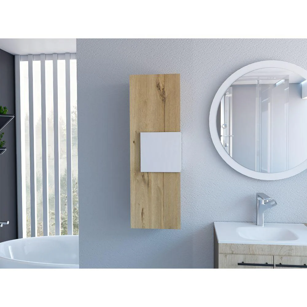 GABINETE DE BAÑO PICASSO, BLANCO Y CAFÉ CLARO, CON ESPACIO PARA GUARDAR OBJETOS DE ASEO  ZF - Image 4