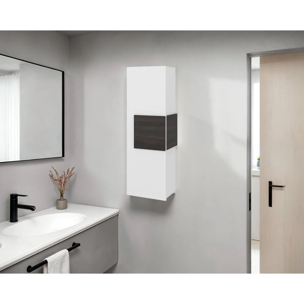 Gabinete de Baño Picasso, Kronos Blanco y Kronos Nogal, con Espacio Para Guardar Objetos de Aseo ZF - Image 5