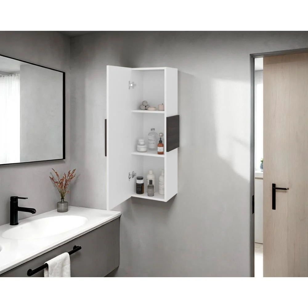 Gabinete de Baño Picasso, Kronos Blanco y Kronos Nogal, con Espacio Para Guardar Objetos de Aseo ZF - Image 6