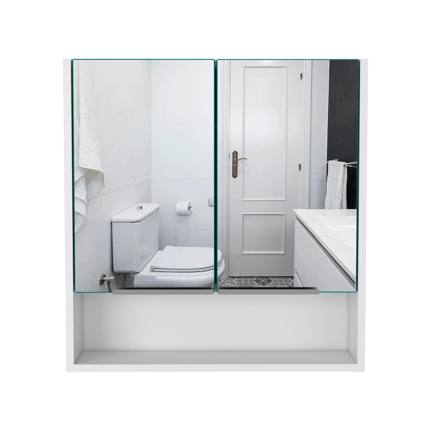 GABINETE DE BAÑO RAWANA, BLANCO, INCLUYE ESPEJO Y ENTREPAÑOS PARA GUARDAR OBJETOS DE ASEO  ZF - Image 3