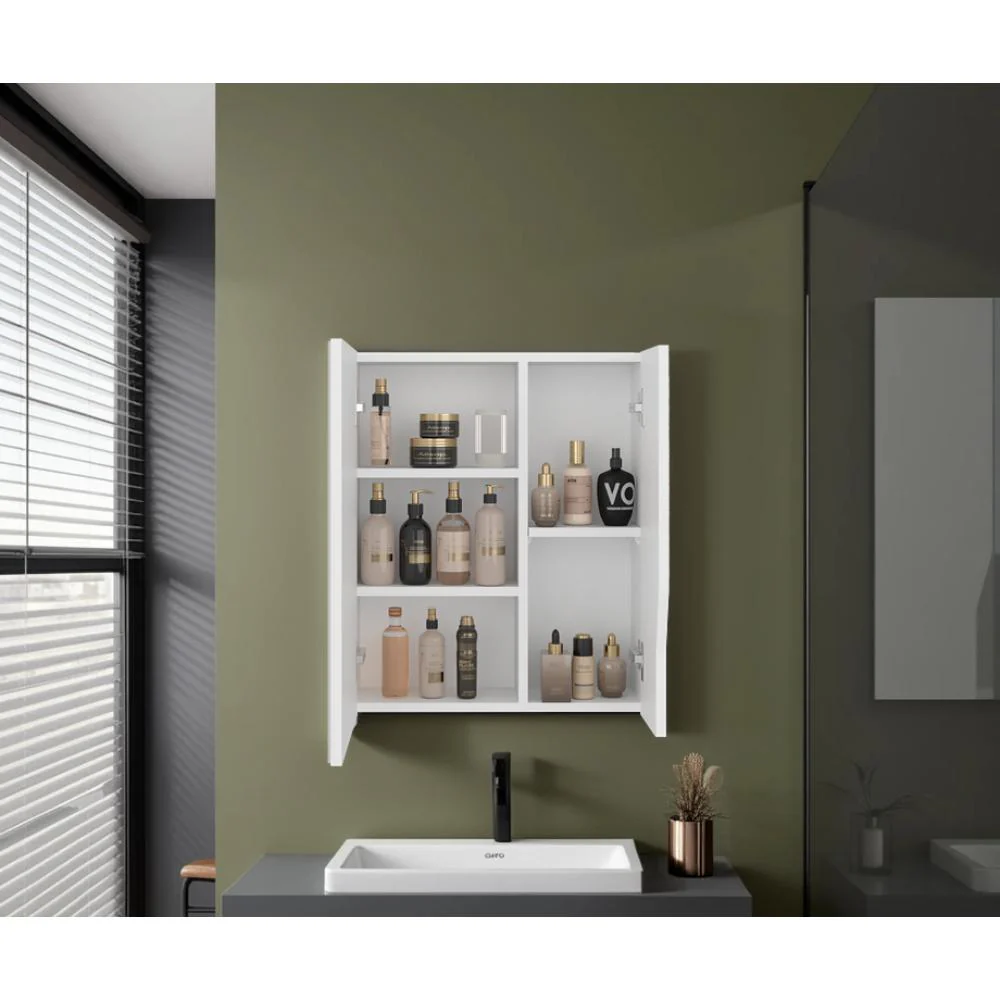 Gabinete de Baño Tuina, Blanco, Con espejo y con espacio para guardar objetos de aseo personales ZF - Image 5