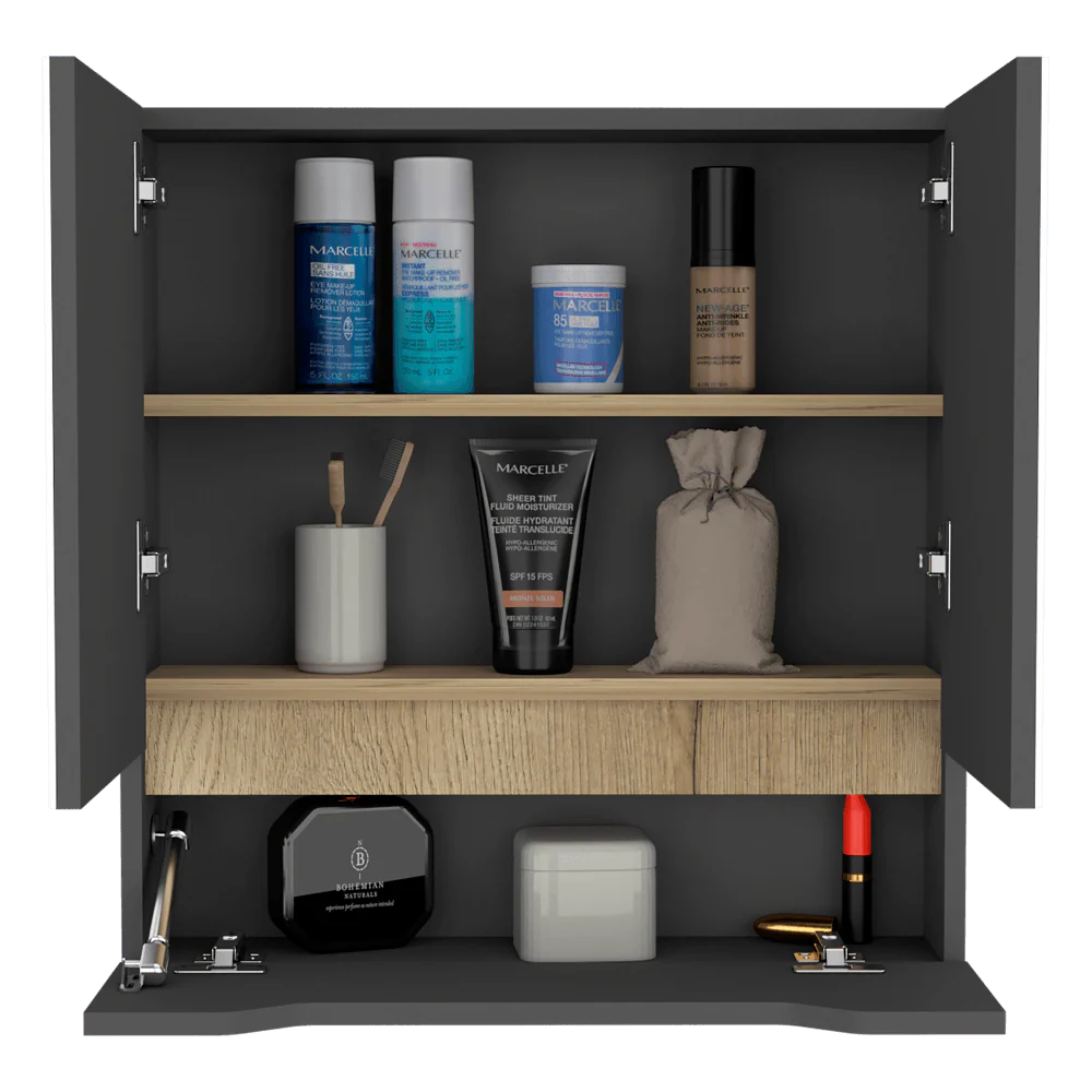 GABINETE DE BAÑO VICENT, PLATA OSCURO Y CAFÉ CLARO, CON ESPEJO - Image 7