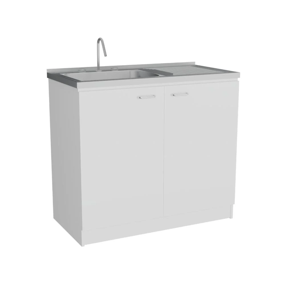 GABINETE INFERIOR CANTABRIA, BLANCO DUQUEZA, IDEAL PARA ESPACIO REDUCIDOS, CON MESÓN IZQUIERDO - Image 5