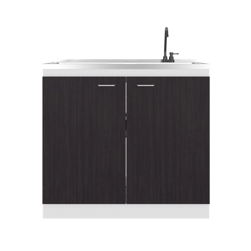 GABINETE INFERIOR CANTABRIA, KRONOS BLANCO Y KRONOS WENGUE, CON DOS PUERTAS ABATIBLES- MESÓN DERECHO Y GRIFERÍA ZF - Image 7