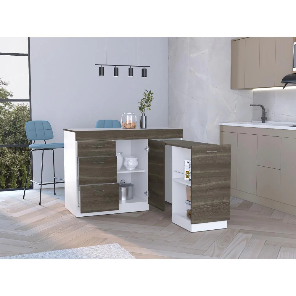 GABINETE INFERIOR DE COCINA AMATISTA, BLANCO Y MILAN, CON AMPLIA CAPACIDAD DE ALMACENAMIENTO, NO INCLUYE MESÓN - Image 4