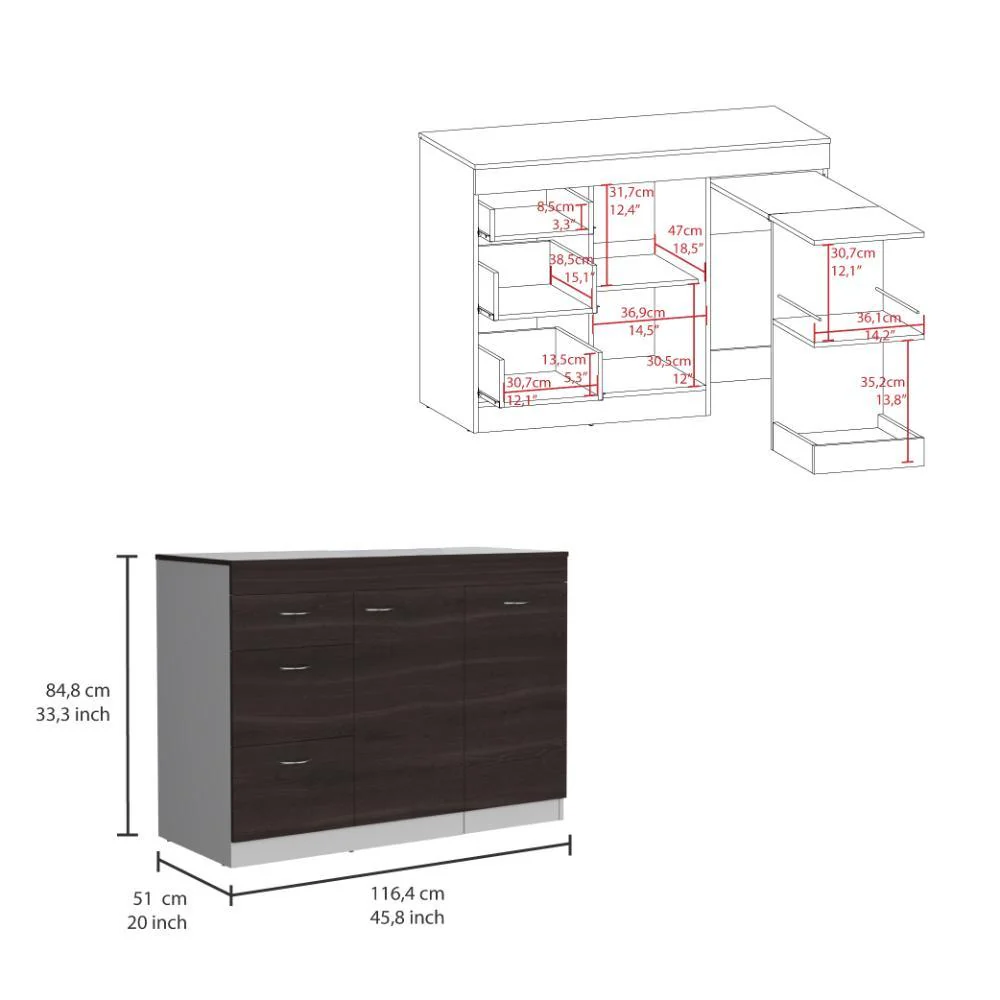 GABINETE INFERIOR DE COCINA AMATISTA, BLANCO Y MILAN, CON AMPLIA CAPACIDAD DE ALMACENAMIENTO, NO INCLUYE MESÓN - Image 7