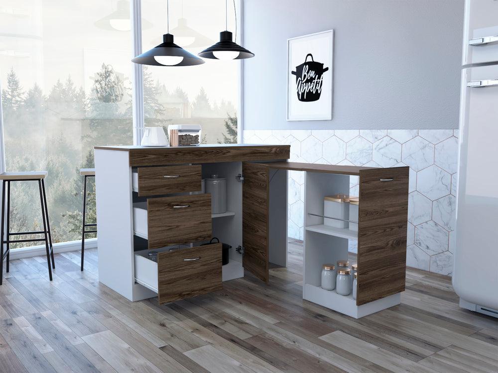 GABINETE INFERIOR DE COCINA AMATISTA, BLANCO Y CHOCOLATE, CON AMPLIA CAPACIDAD DE ALMACENAMIENTO, NO INCLUYE MESÓN  ZF - Image 6