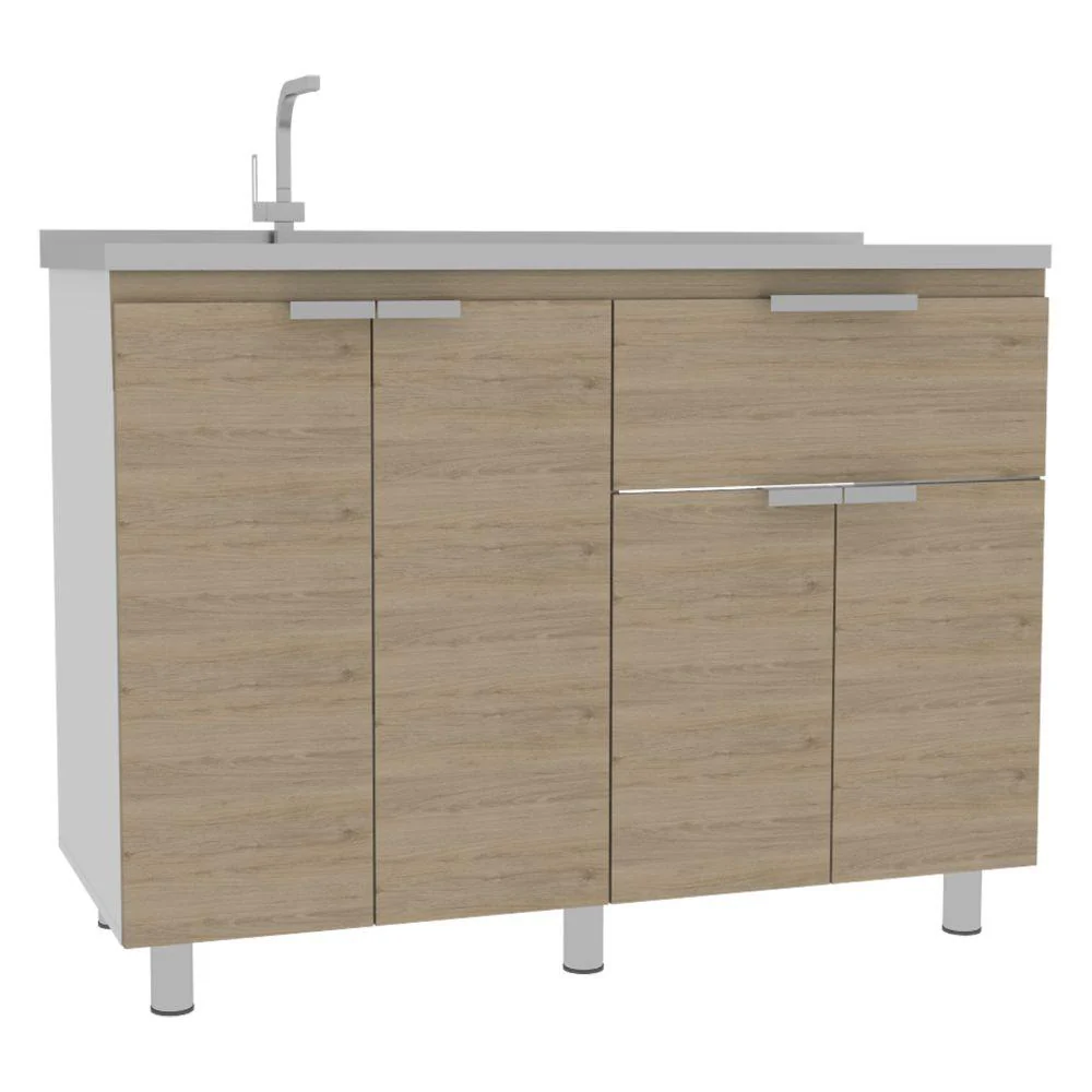 GABINETE INFERIOR DIAMANTE, BEIGE Y BLANCO, INCLUYE MESÓN LISO - Image 6