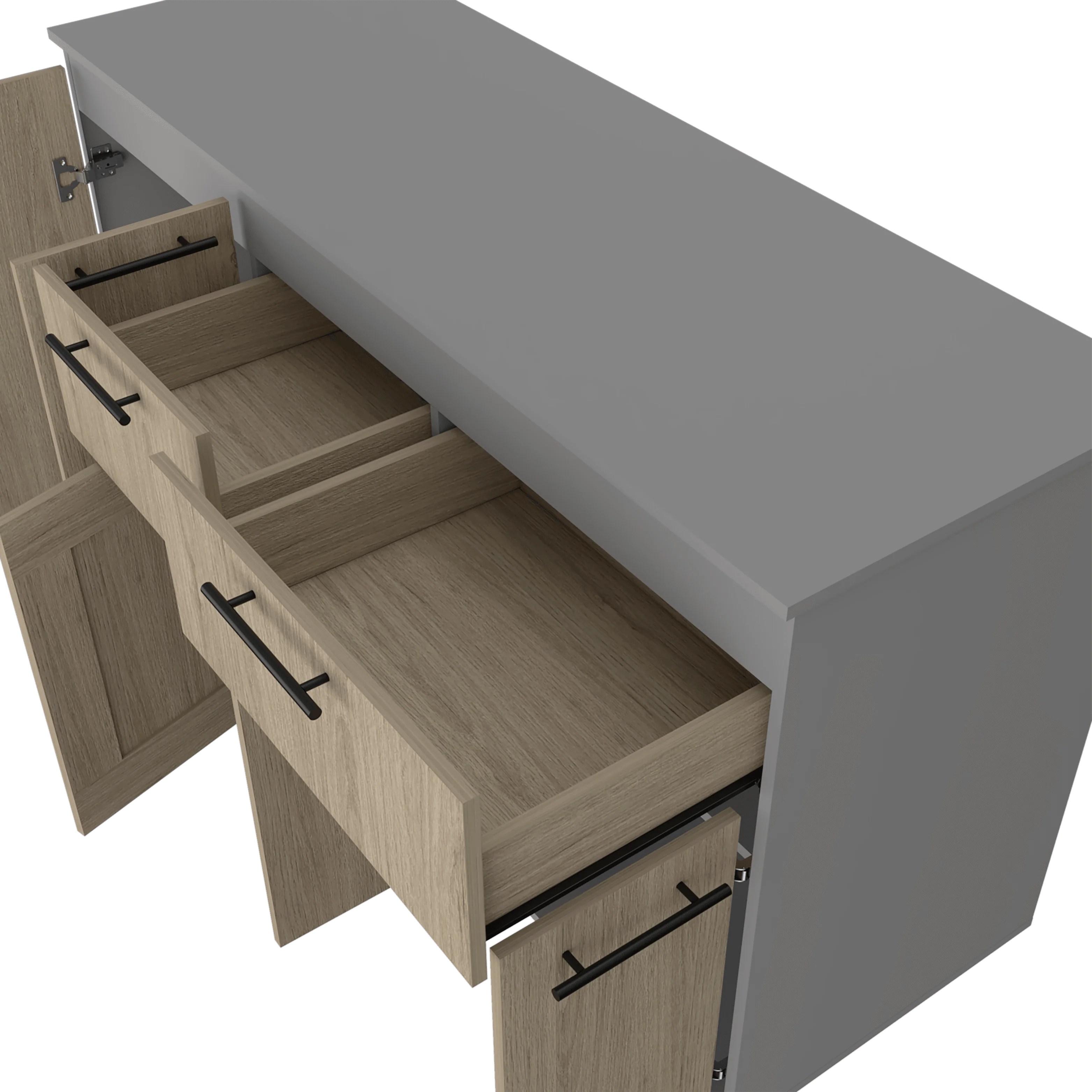 GABINETE INFERIOR KAZÁN 150, BEIGE Y GRIS, CON GRAN CAPACIDAD DE ALMACENAMIENTO - Image 10