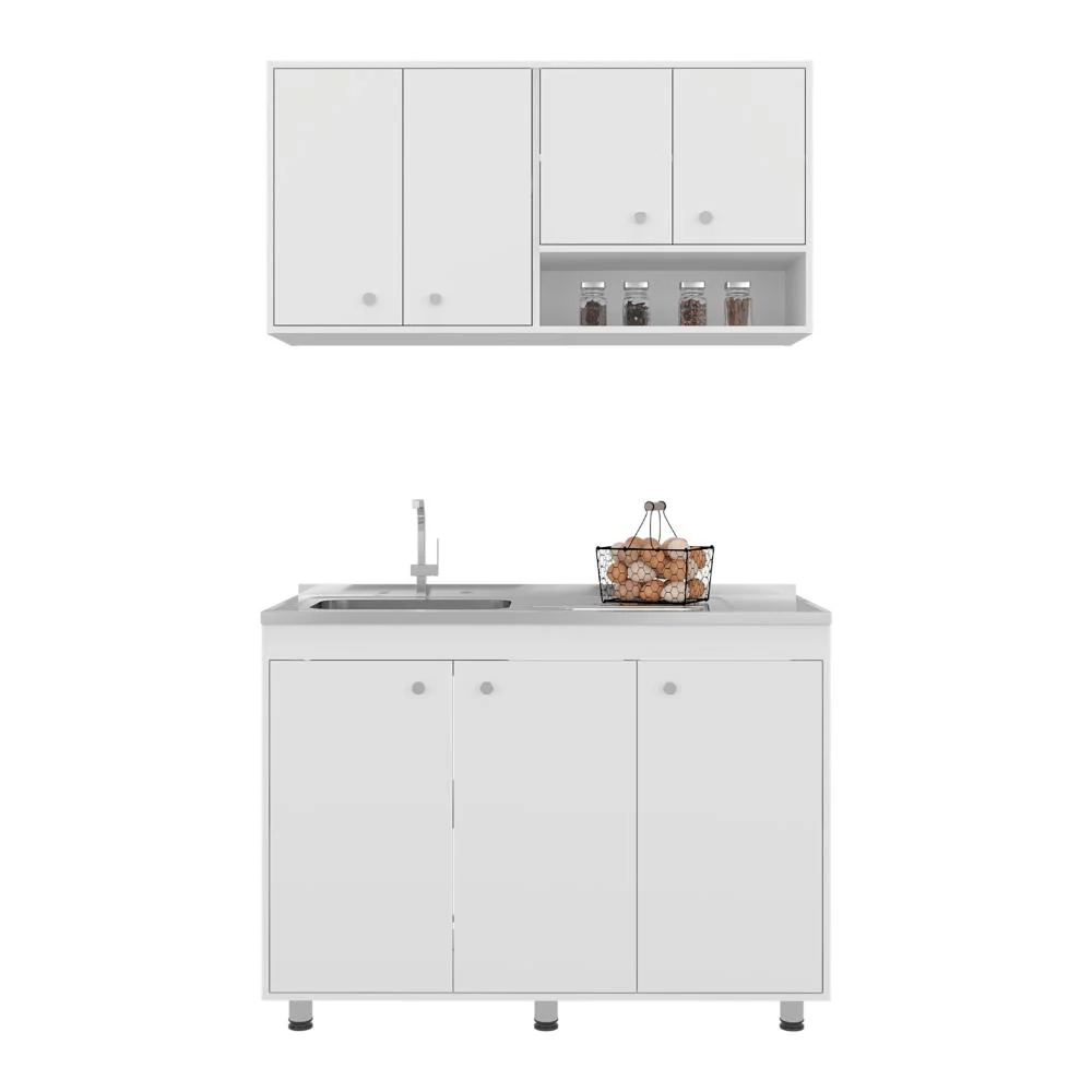 Cocina Completa Napoleon, Kronos blanco, Incluye modulo superior con dos puertas abatibles y modulo inferior con tres puertas abatibles ZF - Image 2