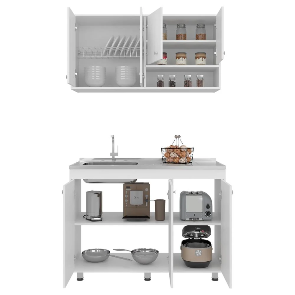 Cocina Completa Napoleon, Kronos blanco, Incluye modulo superior con dos puertas abatibles y modulo inferior con tres puertas abatibles ZF - Image 3