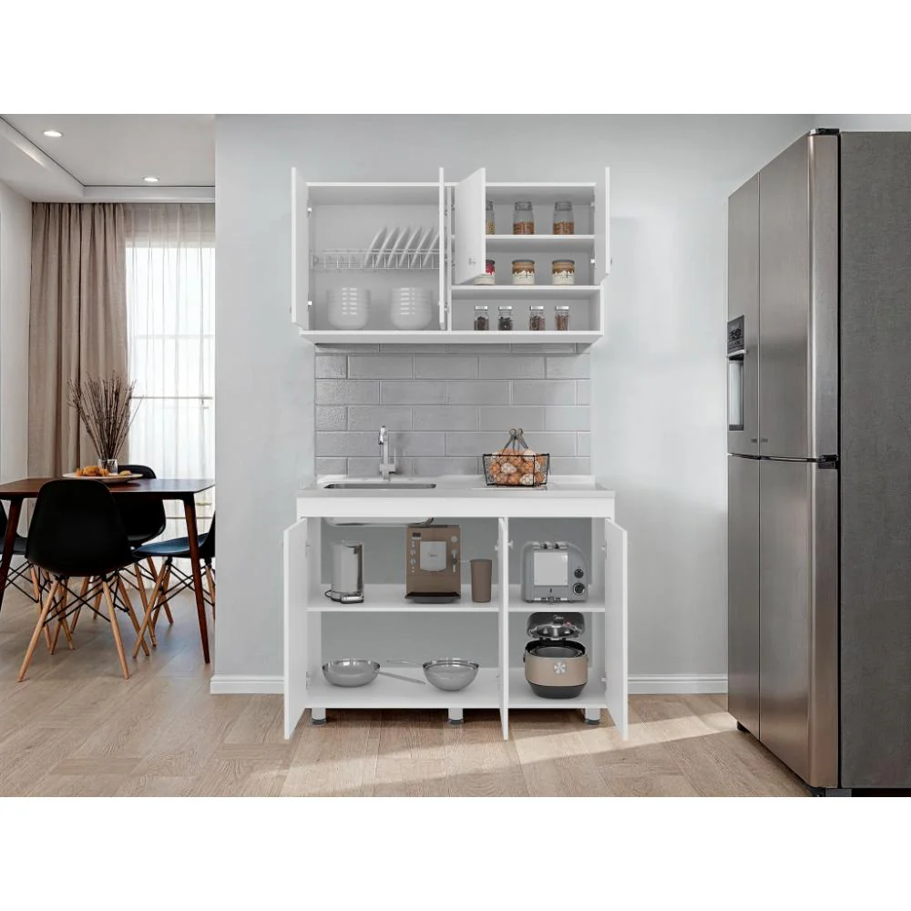 Cocina Completa Napoleon, Kronos blanco, Incluye modulo superior con dos puertas abatibles y modulo inferior con tres puertas abatibles ZF - Image 5