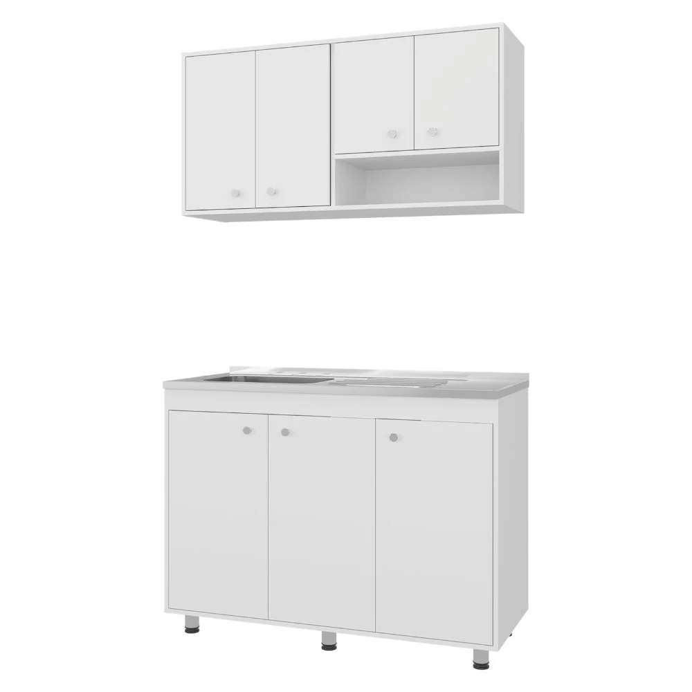 Cocina Completa Napoleon, Kronos blanco, Incluye modulo superior con dos puertas abatibles y modulo inferior con tres puertas abatibles ZF - Image 6
