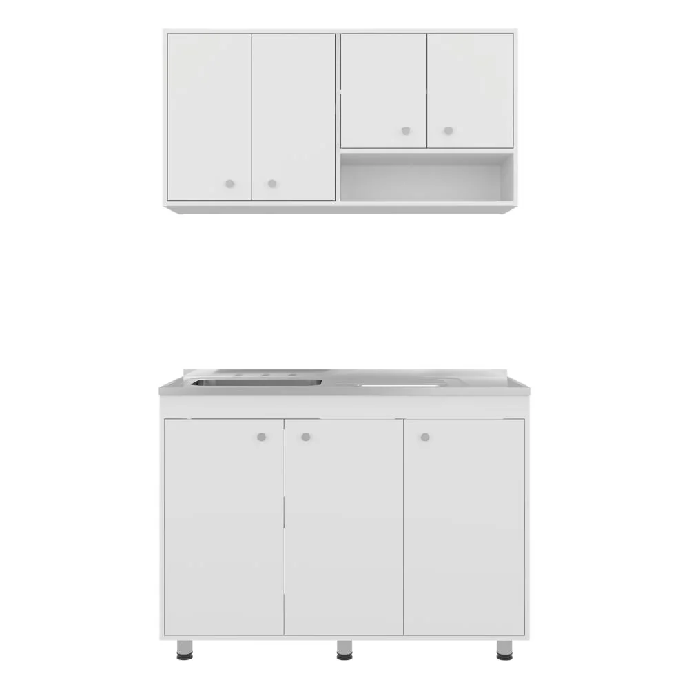 Cocina Completa Napoleon, Kronos blanco, Incluye modulo superior con dos puertas abatibles y modulo inferior con tres puertas abatibles ZF - Image 7