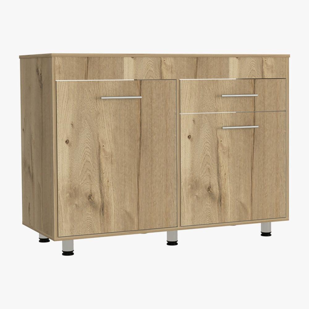 GABINETE INFERIOR PETRA, BLANCO Y CAFÉ CLARO, MESÓN EN MADERA - Image 2