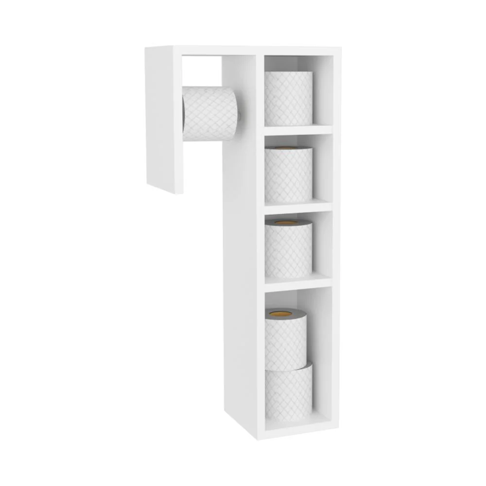 ORGANIZADOR PARA PAPEL HIGIENICO TOILET, KRONOS BLANCO, CON ESPACIO PARA COLOCAR OBJETOS ZF