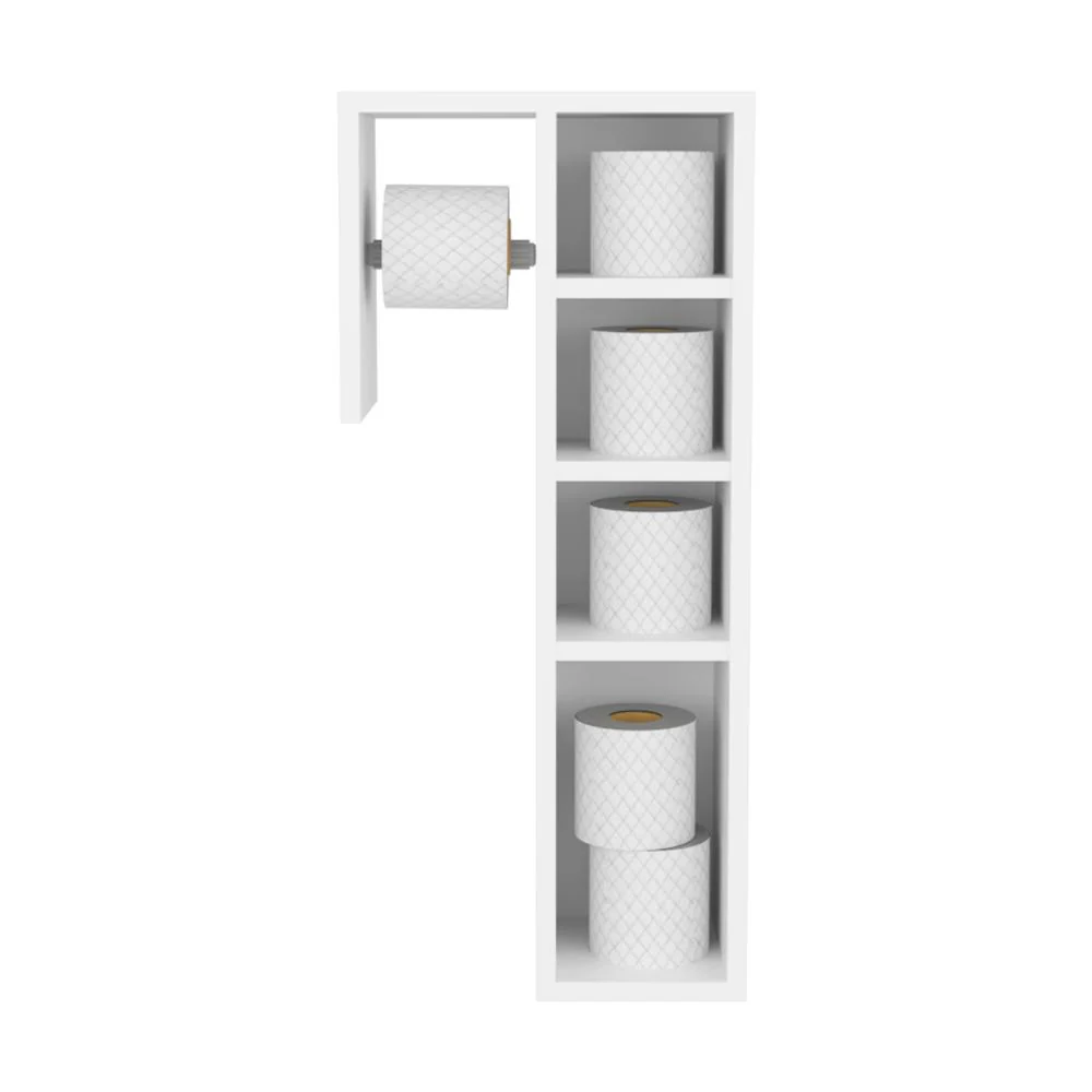 ORGANIZADOR PARA PAPEL HIGIENICO TOILET, KRONOS BLANCO, CON ESPACIO PARA COLOCAR OBJETOS ZF - Image 2