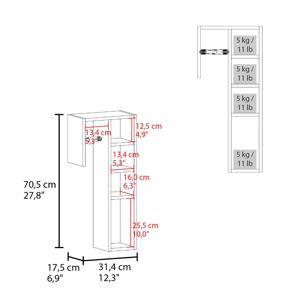 ORGANIZADOR PARA PAPEL HIGIENICO TOILET, KRONOS BLANCO, CON ESPACIO PARA COLOCAR OBJETOS ZF - Image 7