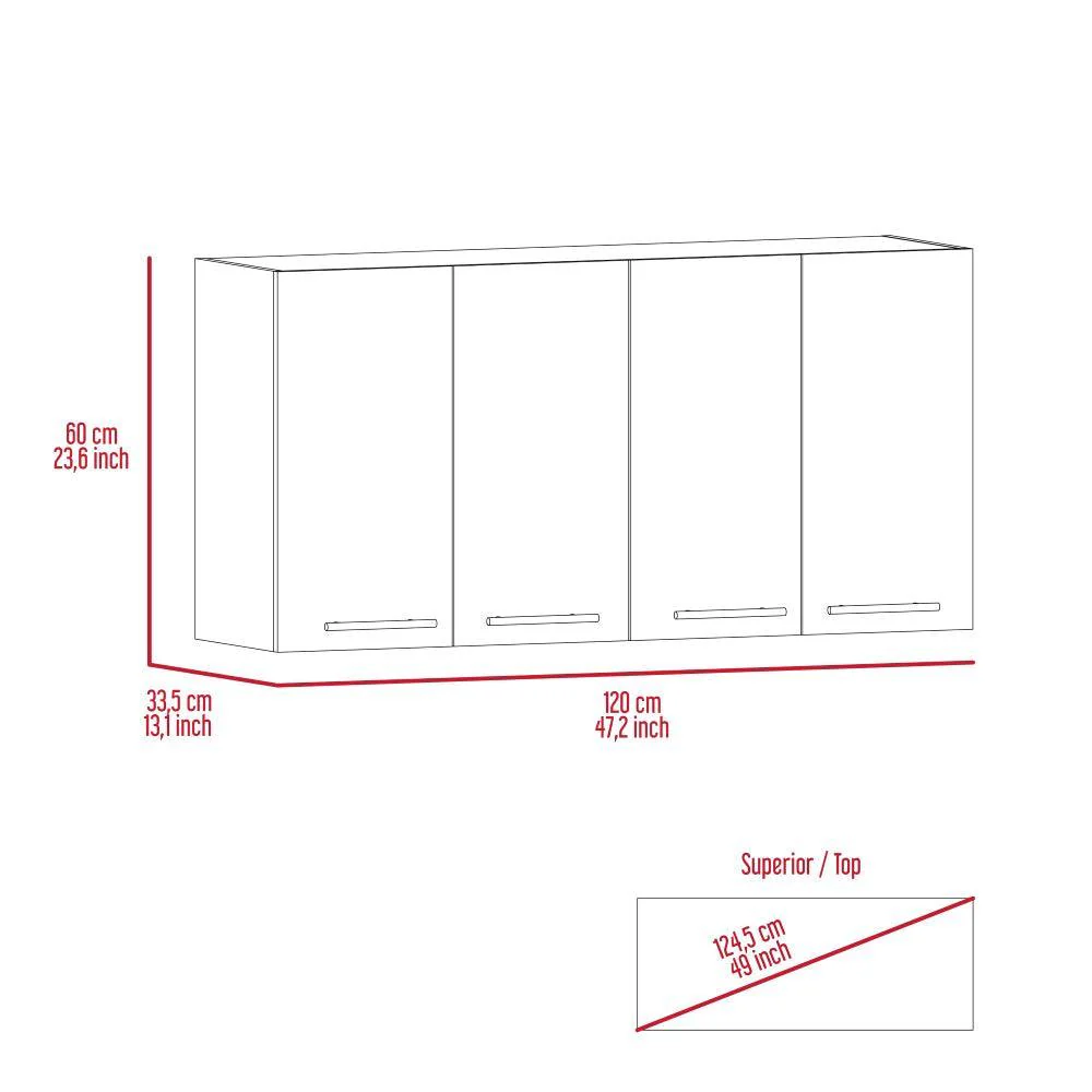 GABINETE SUPERIOR FRELLO 120, WENGUE, CON CUATRO PUERTAS BATIENTES  ZF - Image 7