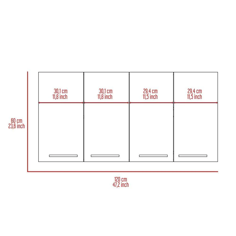 GABINETE SUPERIOR FRELLO 120, WENGUE, CON CUATRO PUERTAS BATIENTES  ZF - Image 8