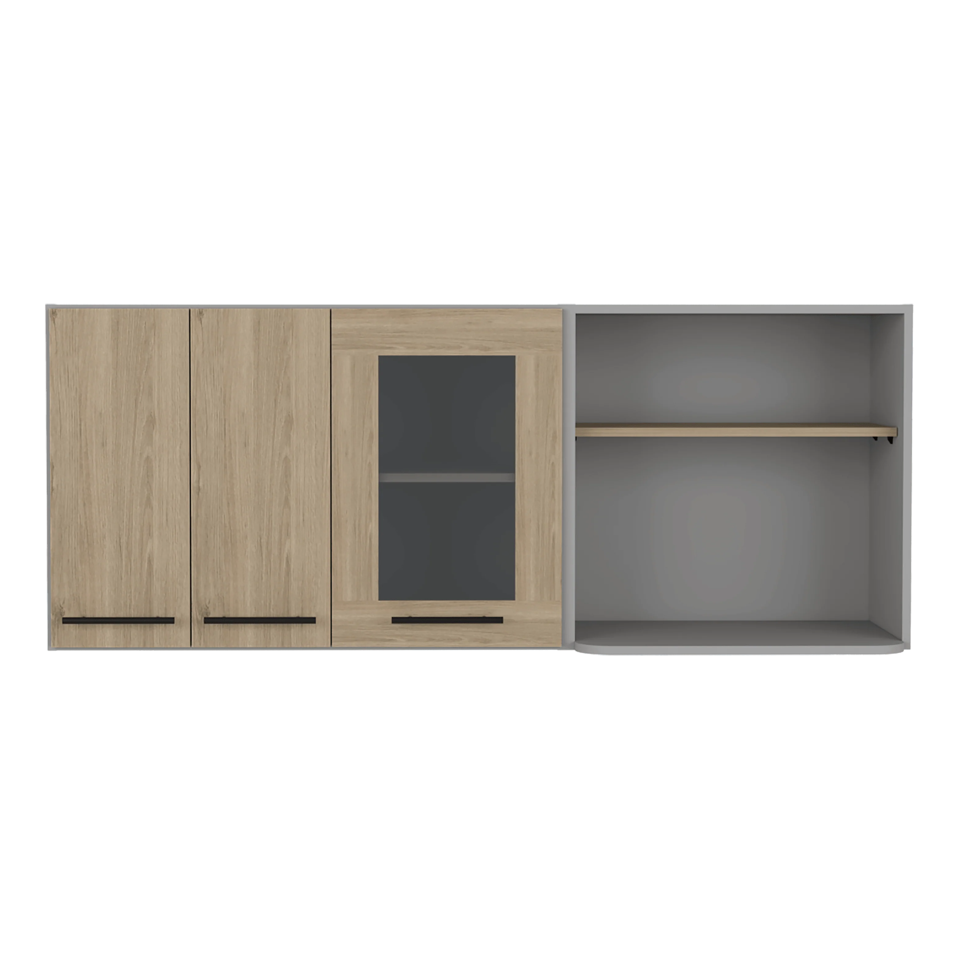 GABINETE SUPERIOR KAZAN 150, BEIGE Y GRIS, CON GRAN CAPACIDAD DE ALMACENAMIENTO - Image 3