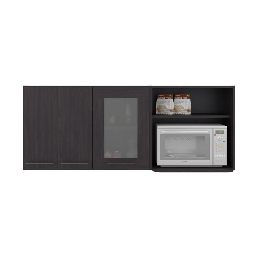 Gabinete Superior Kazán, Kronos Wengue, con Dos Puertas y Espacio Para Ubicar Microondas ZF