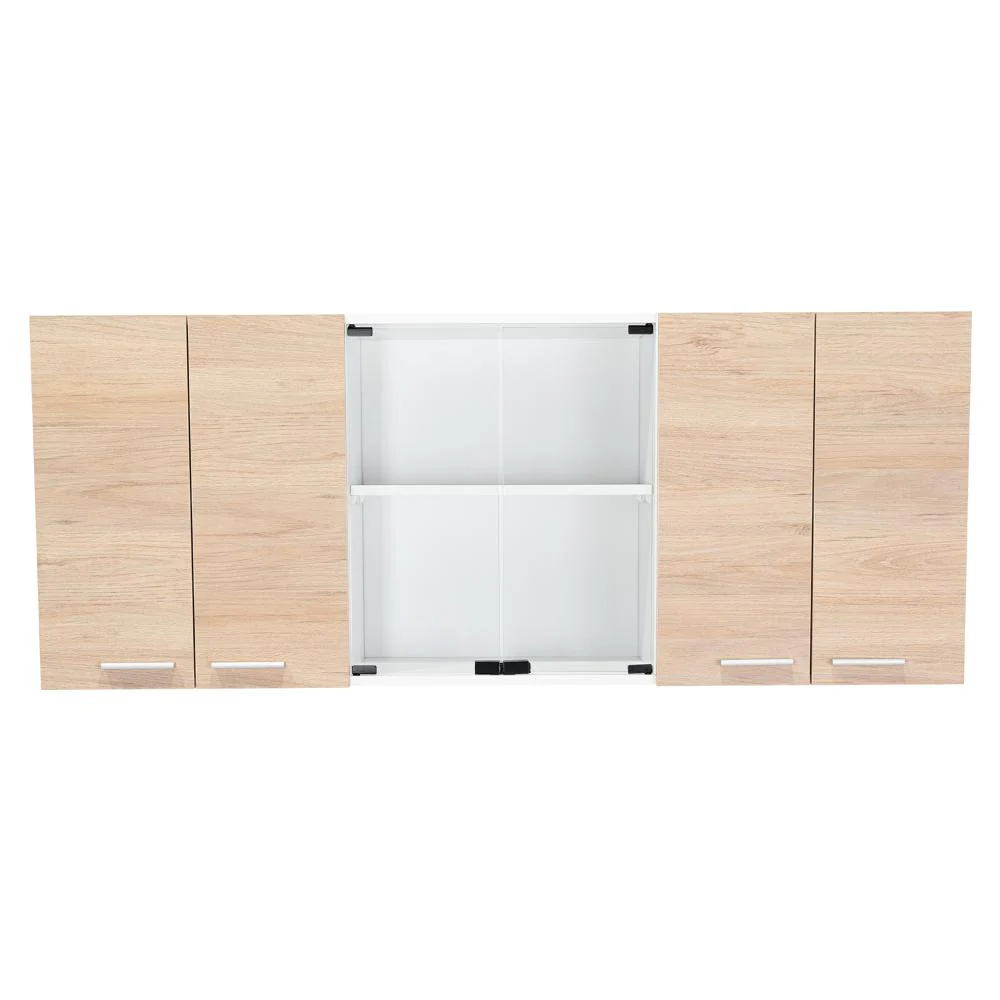 GABINETE SUPERIOR VEGA, BLANCO Y BIEGE, INCLUYE ENTREPAÑO MÓVIL CENTRAL Y DOS PUERTAS DE VIDRIO - Image 7