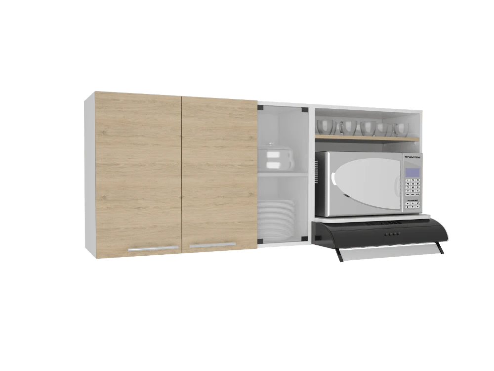 GABINETE SUPERIOR VILTEX, BEIGE Y BLANCO, INCLUYE LOCERO Y PORTAVASOS