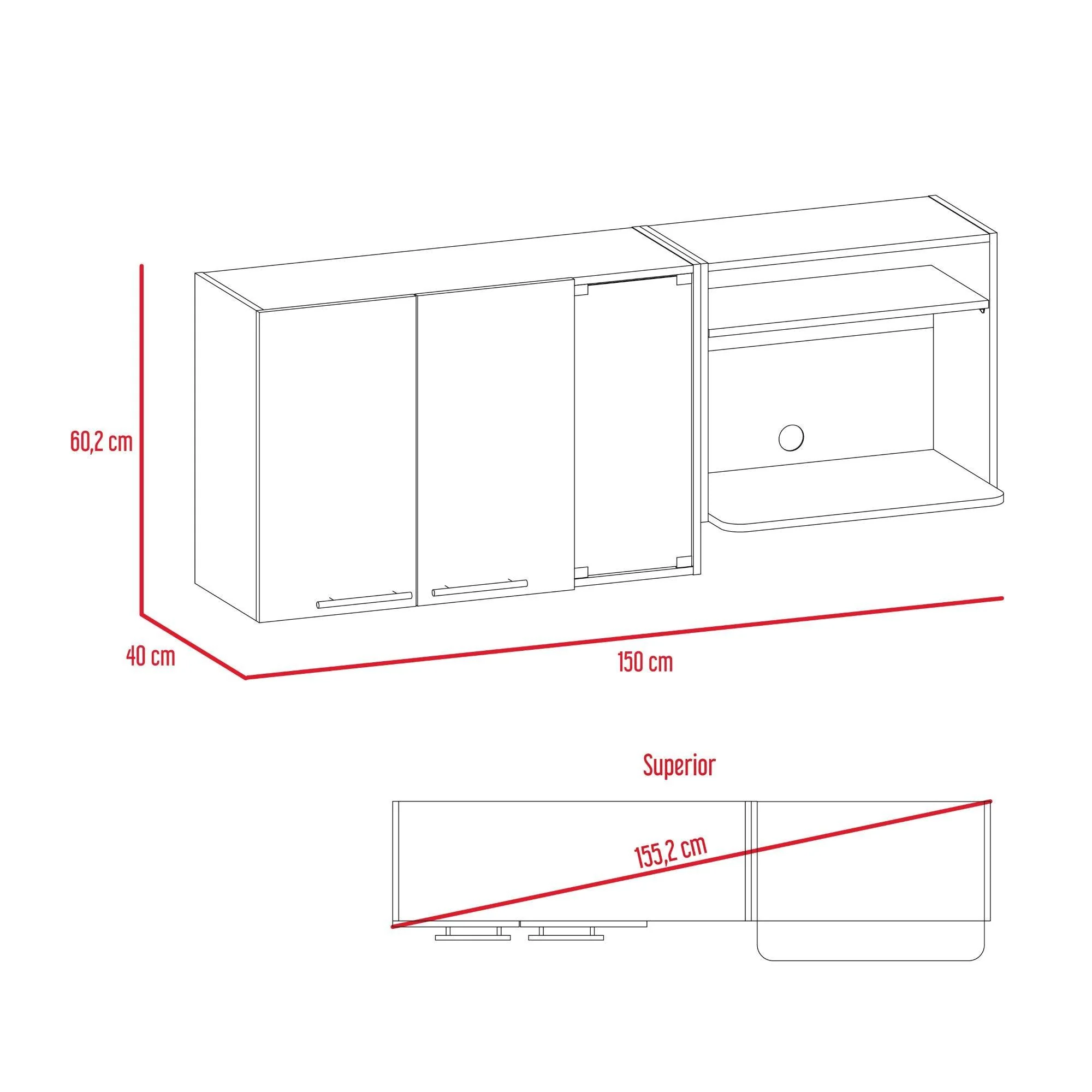 GABINETE SUPERIOR VILTEX, BEIGE Y BLANCO, INCLUYE LOCERO Y PORTAVASOS - Image 5