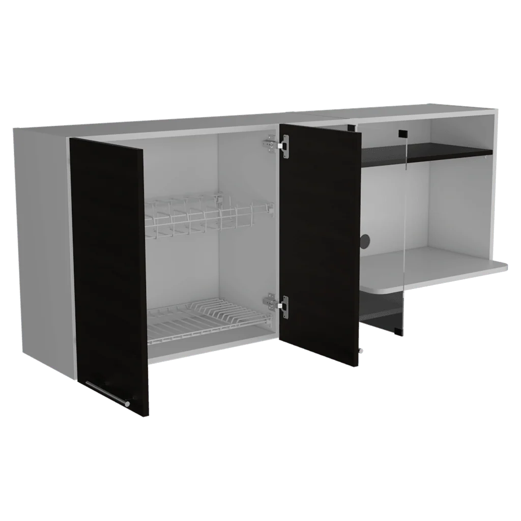 GABINETE SUPERIOR VILTEX, WENGUE Y BLANCO, INCLUYE LOCERO Y PORTAVASOS - Image 2