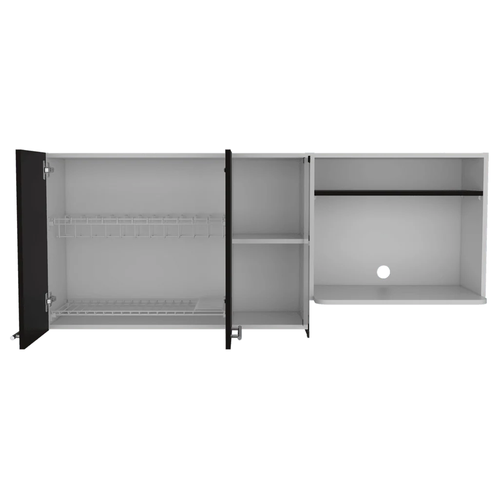 GABINETE SUPERIOR VILTEX, WENGUE Y BLANCO, INCLUYE LOCERO Y PORTAVASOS - Image 3