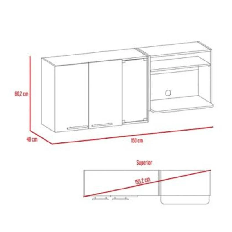 GABINETE SUPERIOR VILTEX, WENGUE Y BLANCO, INCLUYE LOCERO Y PORTAVASOS - Image 7