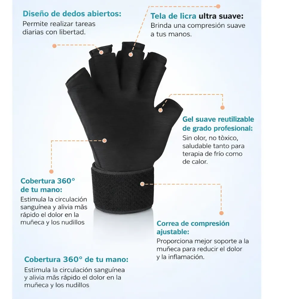 GUANTE TERAPÉUTICO FRÍO CALOR GEL COMPRESIÓN DOLOR MANO - Image 2