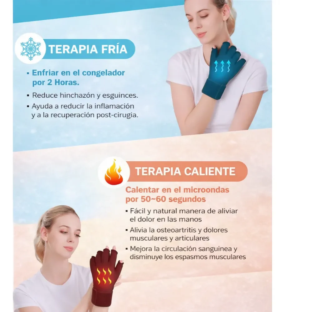 GUANTE TERAPÉUTICO FRÍO CALOR GEL COMPRESIÓN DOLOR MANO - Image 5