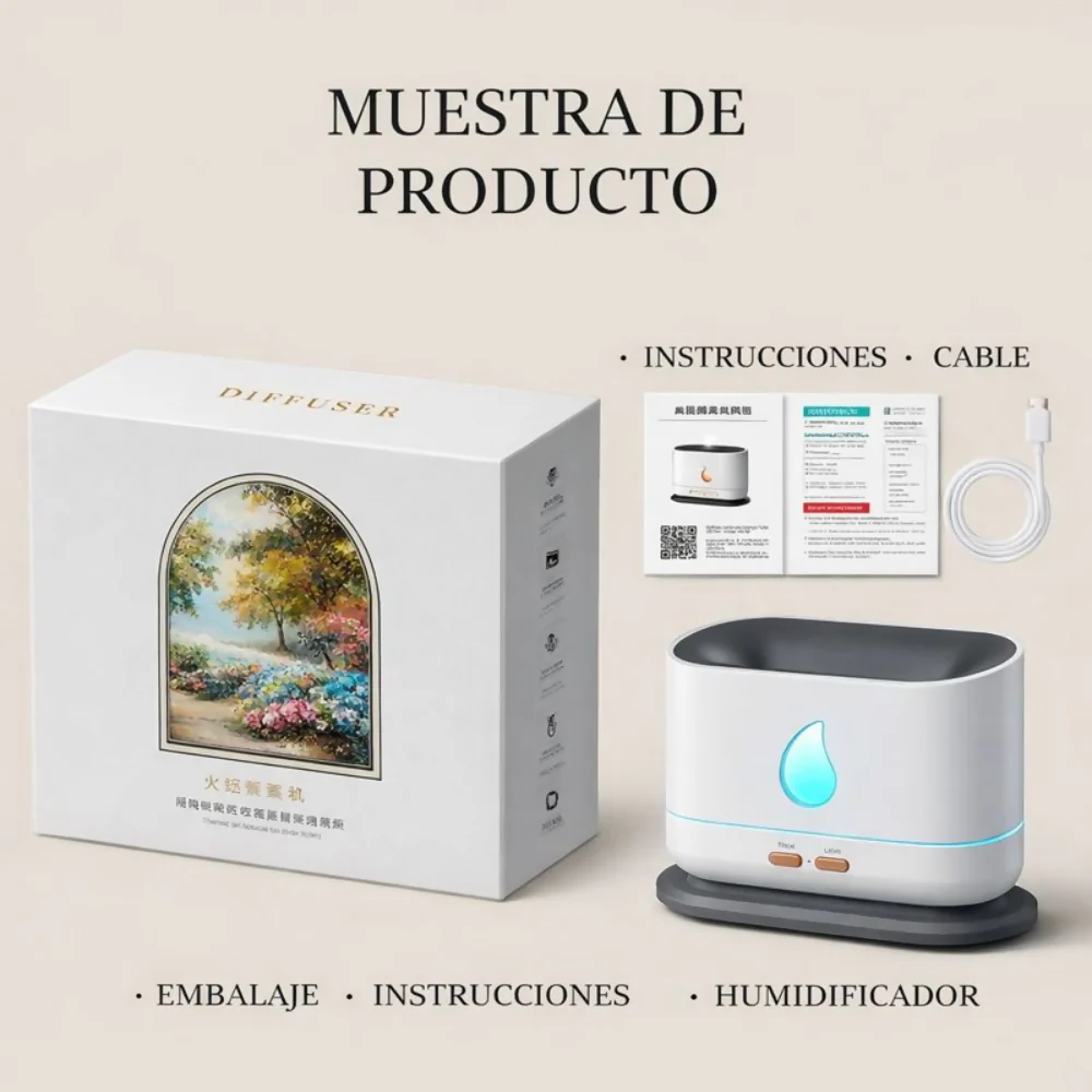 HUMIDIFICADOR GOTITA A10 LLAMA AROMA DIFUSOR ACEITES ESENCIA BLANCO 110V - Image 7
