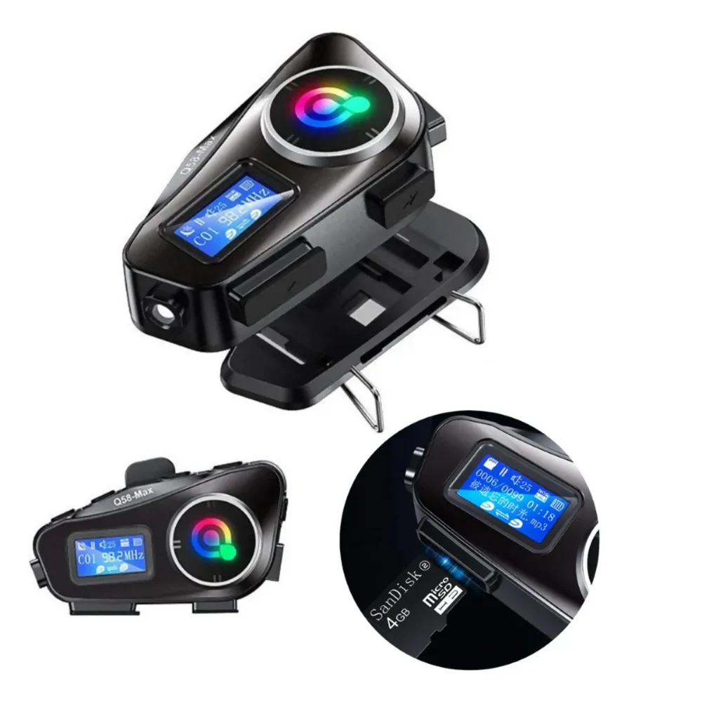 INTERCOMUNICADOR CASCO MOTO Q58MAX BLUETOOTH FM 2 UNIDADES - Image 2