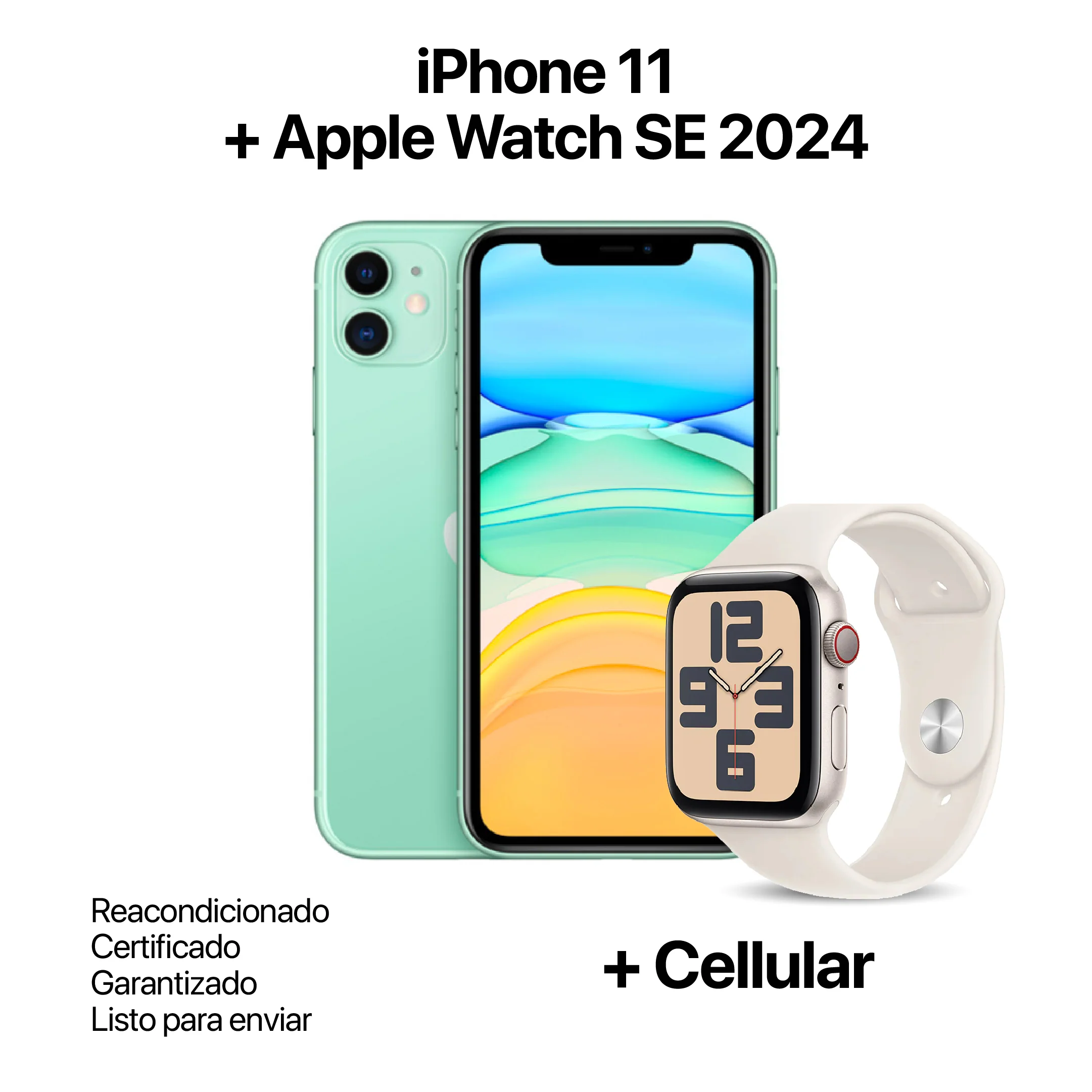 IPHONE 11 64GB REACONDICIONADO +APPLE WATCH SE 2024 40MM + CELLULAR - Image 4