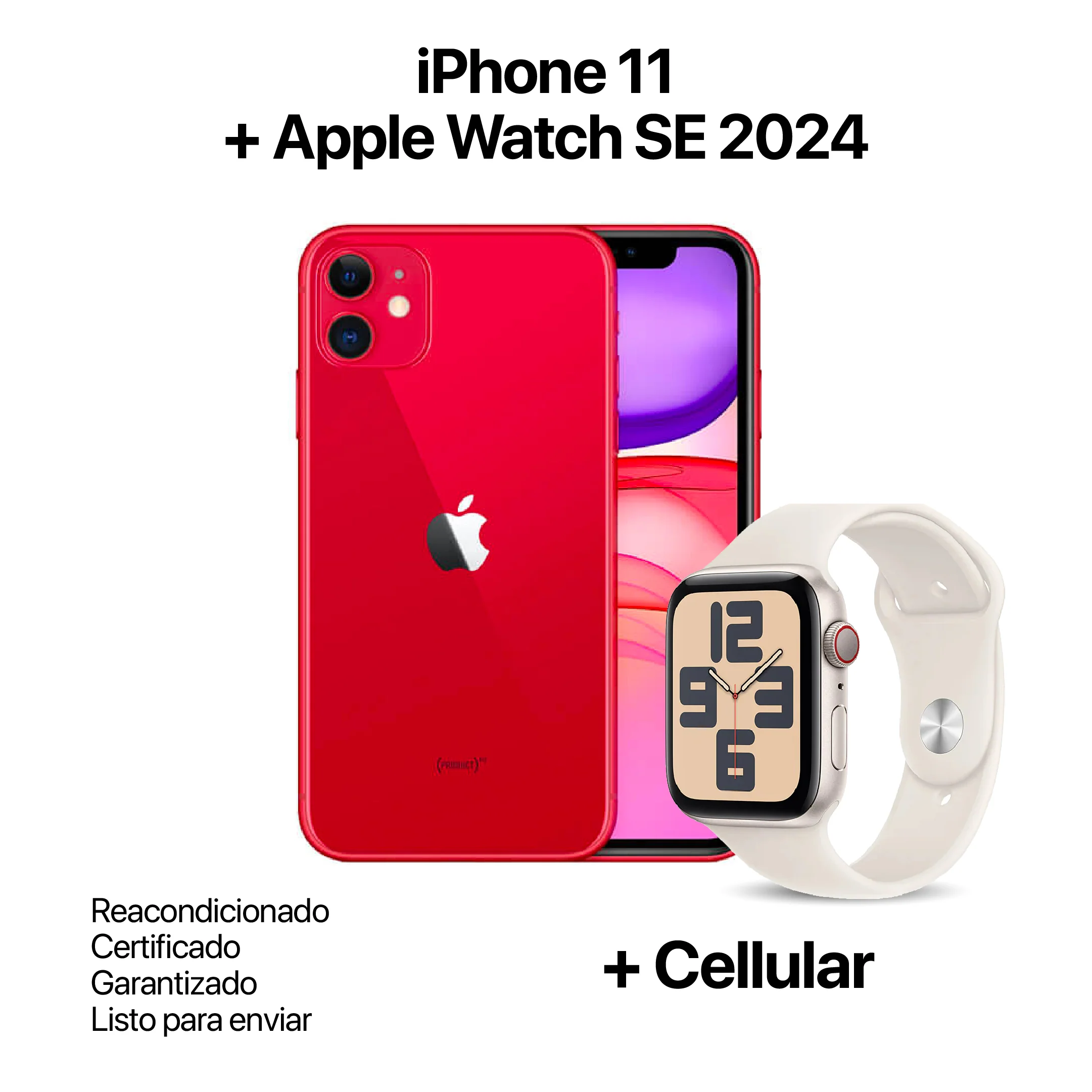 IPHONE 11 64GB REACONDICIONADO +APPLE WATCH SE 2024 40MM + CELLULAR - Image 5