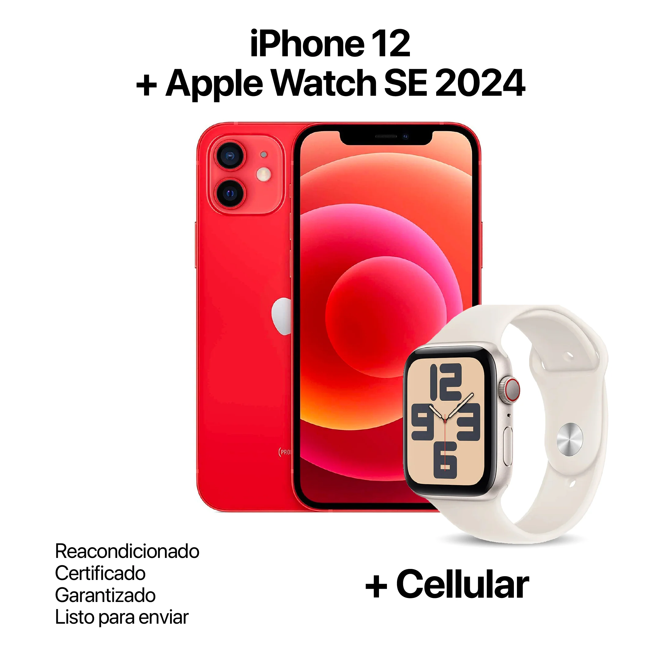 IPHONE 12 64GB REACONDICIONADO + APPLE WATCH SE 2024 40MM + CELLULAR - Image 3