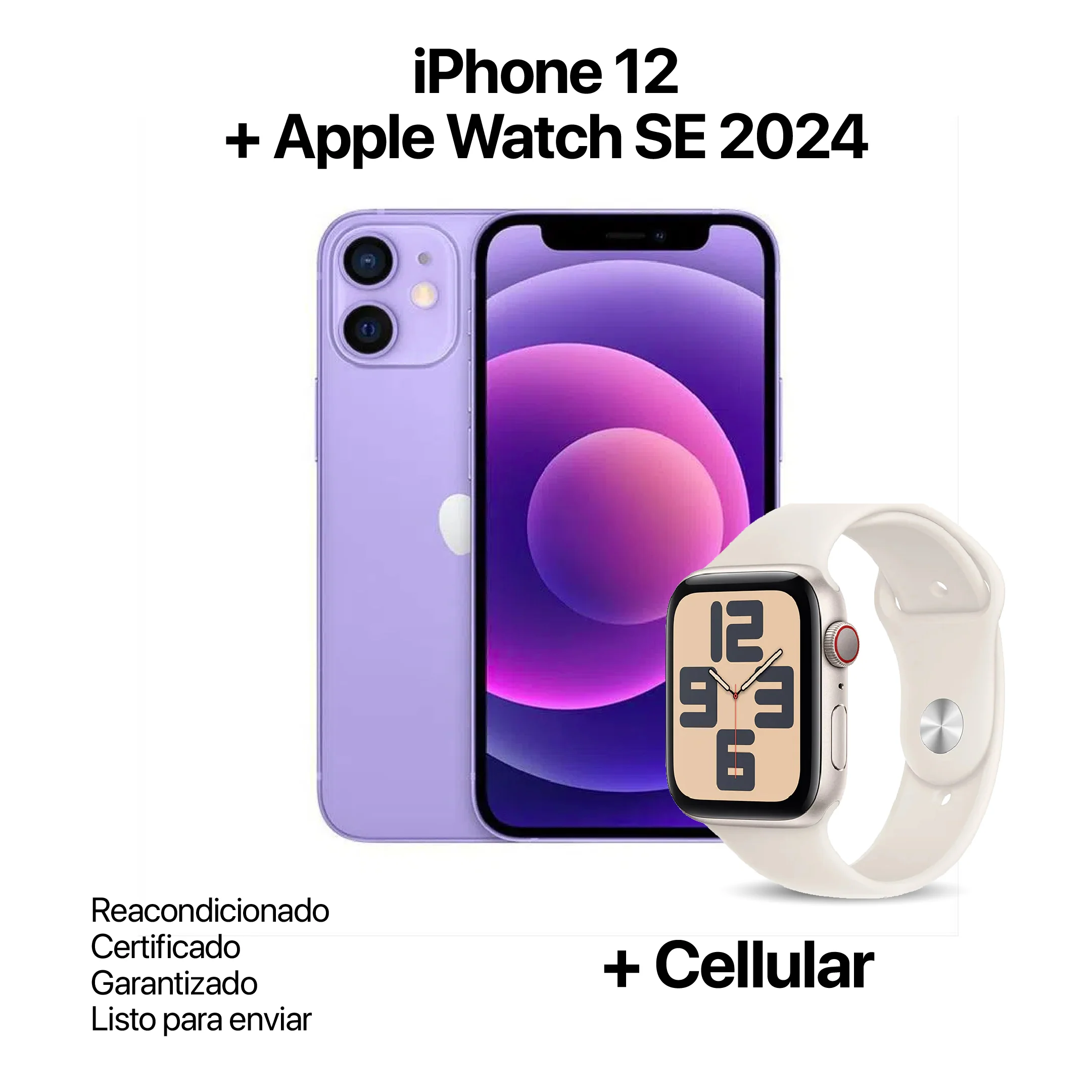 IPHONE 12 64GB REACONDICIONADO + APPLE WATCH SE 2024 40MM + CELLULAR - Image 5