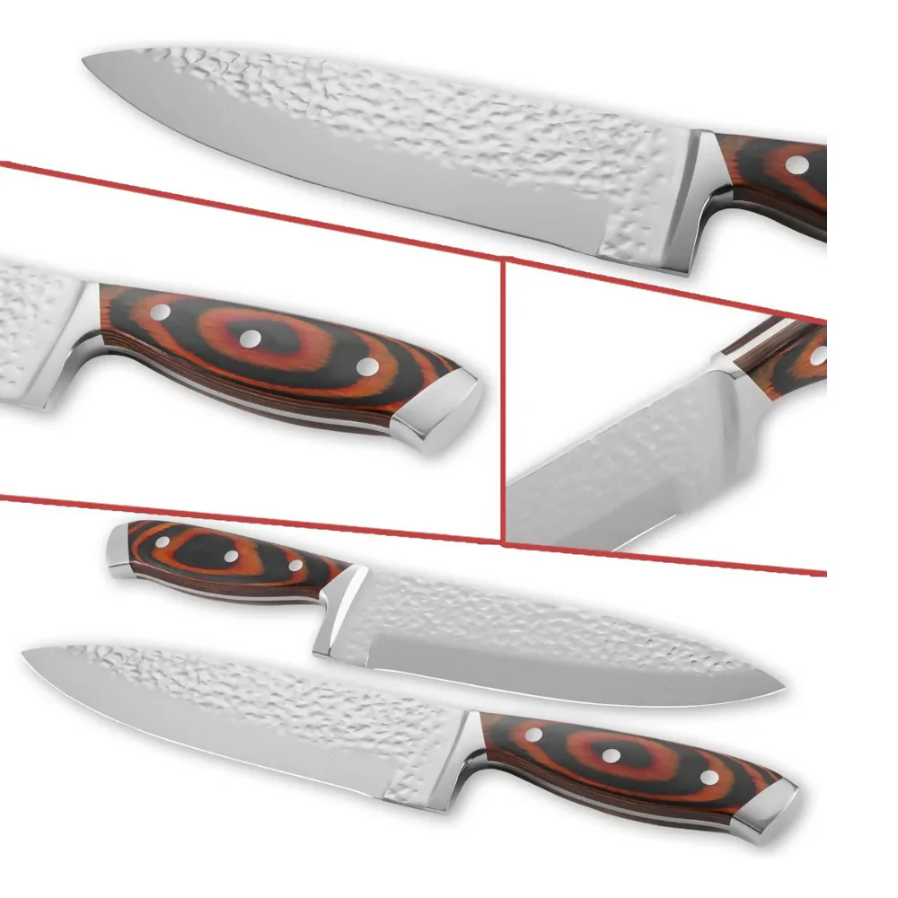 JUEGO CUCHILLOS COCINA BASE MADERA ACERO INOXIDABLE PREMIUM - Image 5