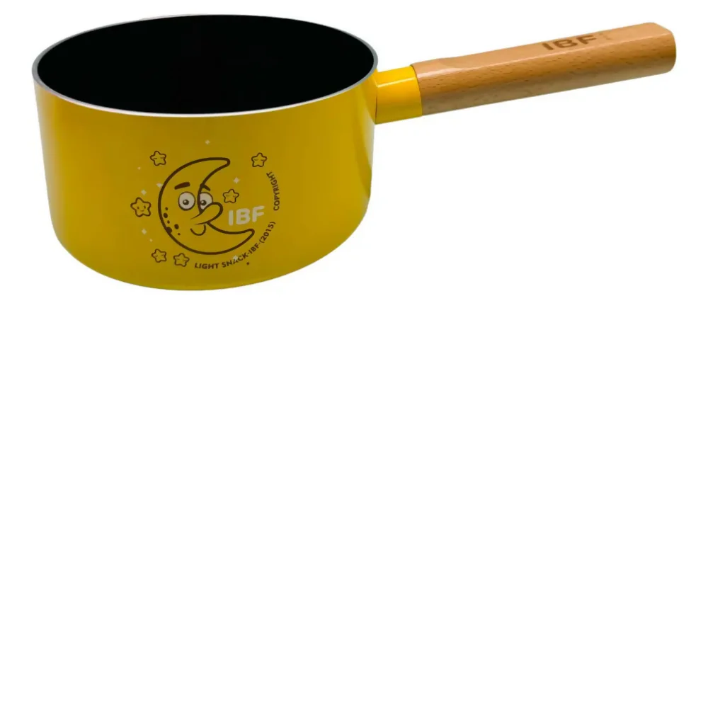 JUEGO DE SARTÉN Y OLLA CON TAPA DE 16 CM ANTIADHERENTE ACERO AMARILLO - Image 3