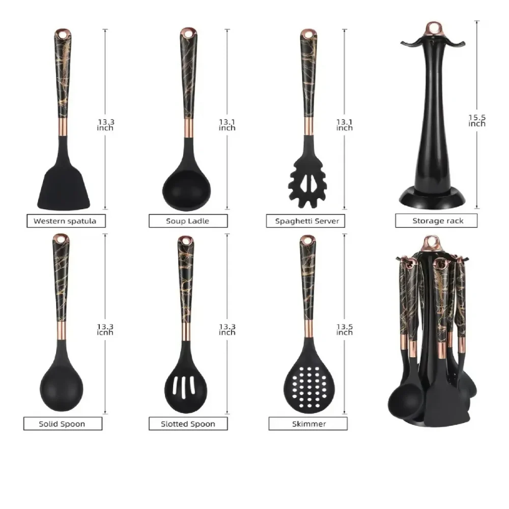 JUEGO DE UTENSILIOS DE COCINA 7 PIEZAS MODELO PCS7 NEGRO - Image 3