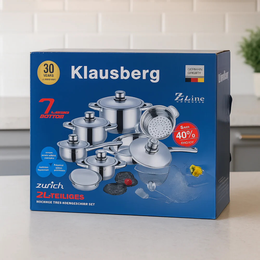 JUEGO OLLAS ACERO QUIRÚRGICO BATERÍA COCINA KLAUSBERG 21 PCS - Image 2