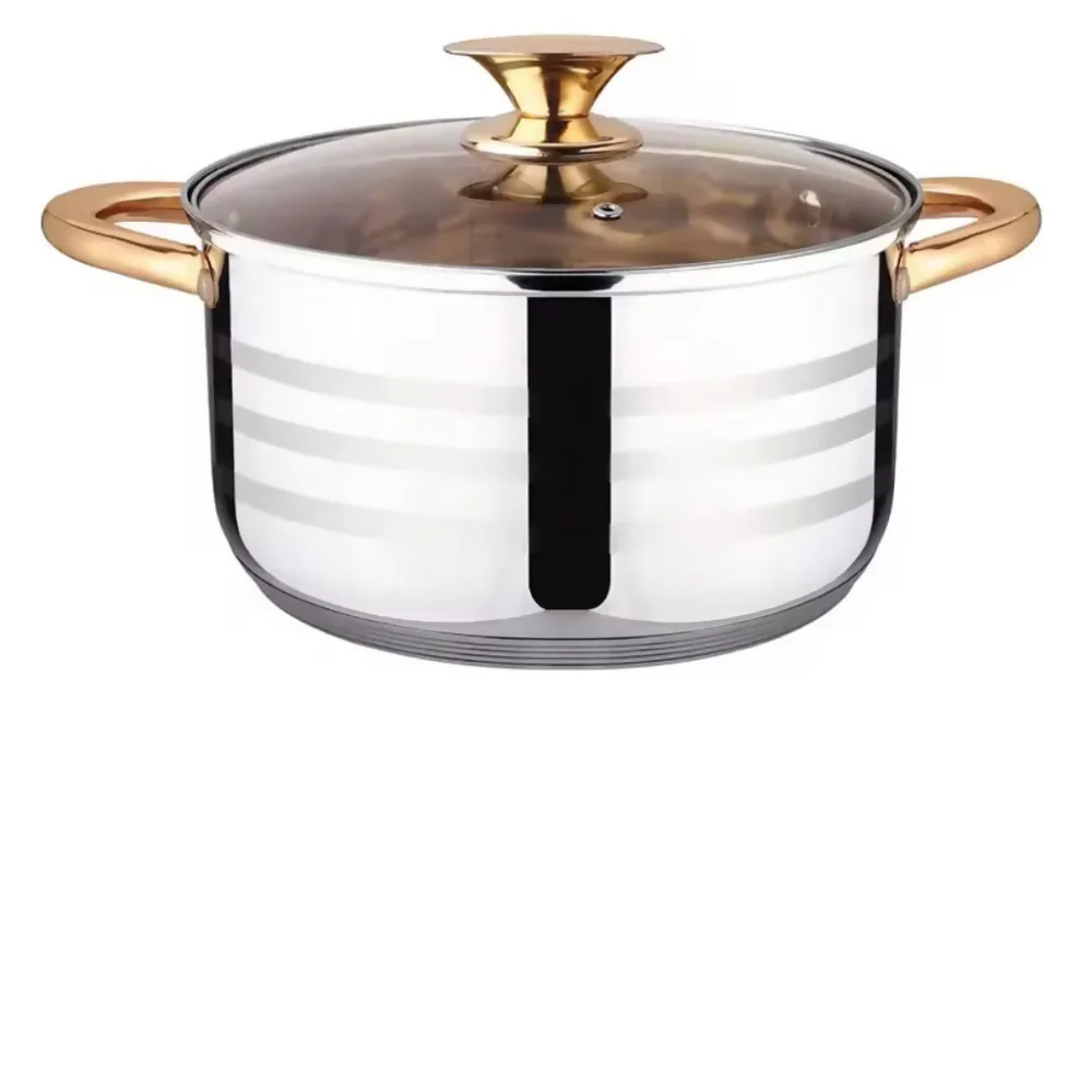 JUEGO OLLAS BATERÍA DE COCINA ACERO QUIRÚRGICO 6 PCS TAPA ACERO PLATEADO - Image 5