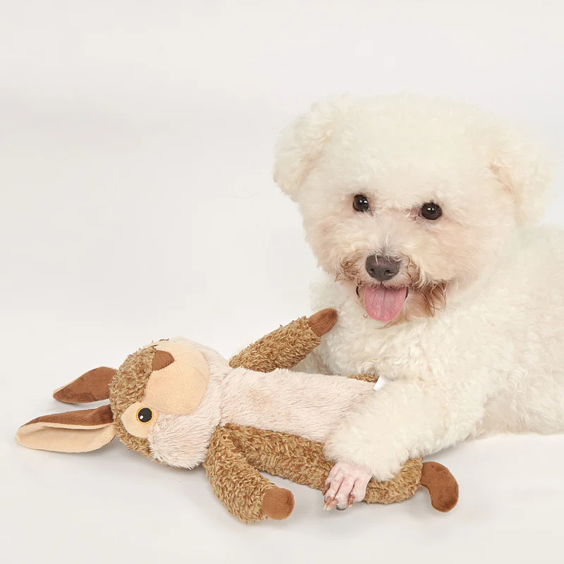JUGUETE PARA PERRO CONEJO CAFĂ DE FELPA PLUSH DOGL - Image 4