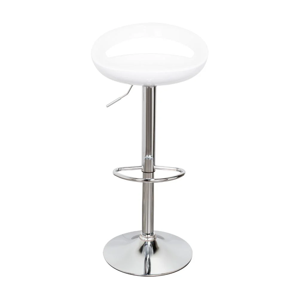 KIT DE CUATRO SILLAS BAR TURÓN, BLANCO,  BASE METAL CROMADO - Image 2