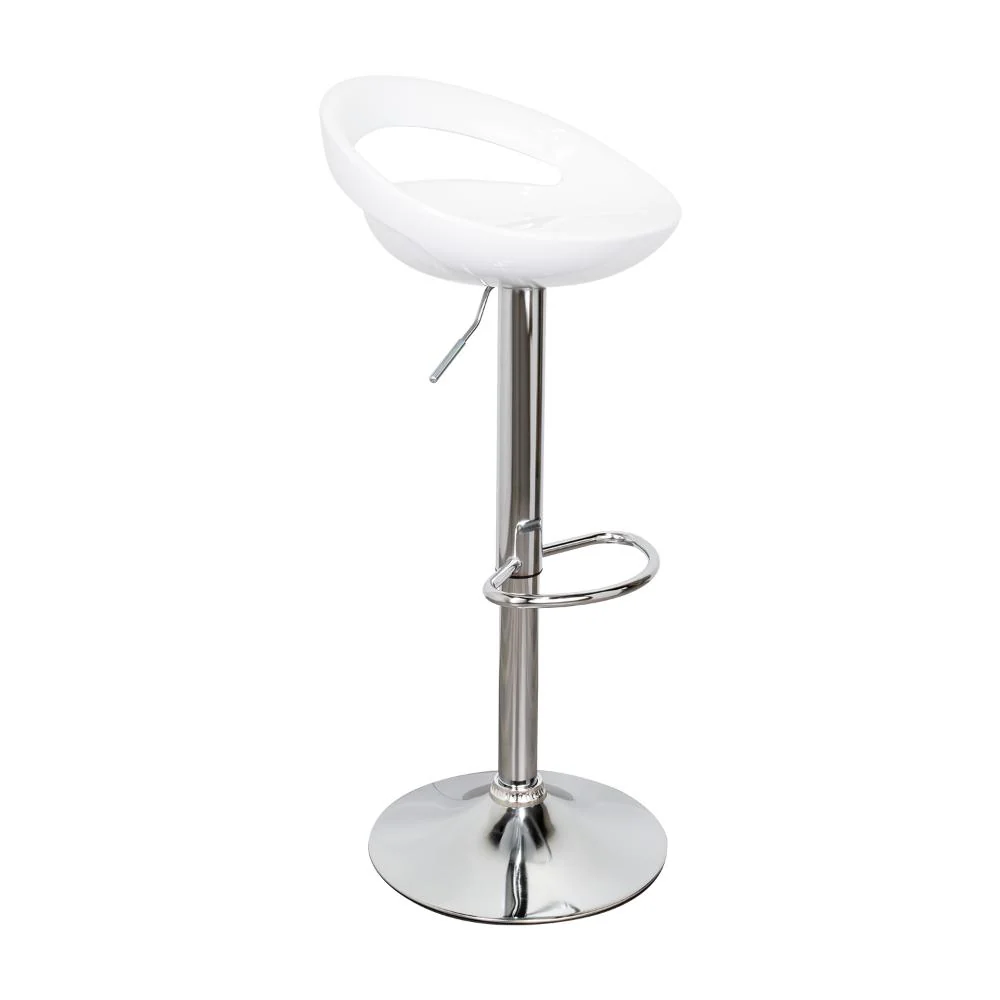 KIT DE CUATRO SILLAS BAR TURÓN, BLANCO,  BASE METAL CROMADO - Image 3