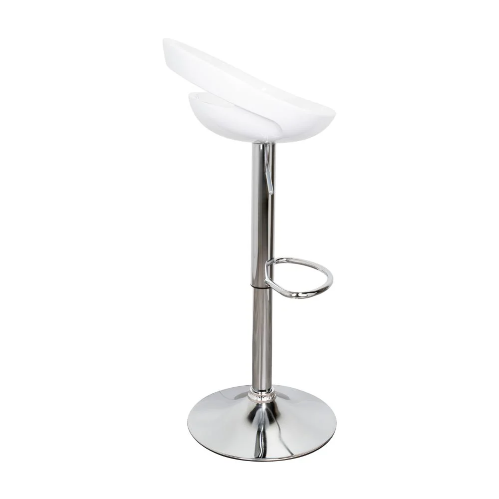 KIT DE CUATRO SILLAS BAR TURÓN, BLANCO,  BASE METAL CROMADO - Image 4